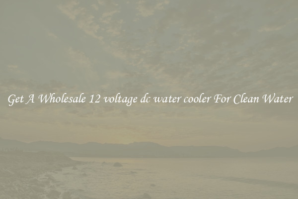Get A Wholesale 12 voltage dc water cooler For Clean Water