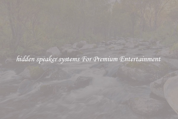 hidden speaker systems For Premium Entertainment 