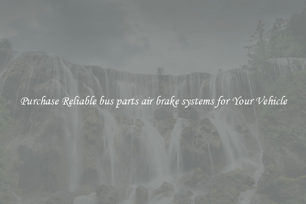 Purchase Reliable bus parts air brake systems for Your Vehicle