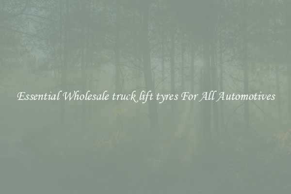 Essential Wholesale truck lift tyres For All Automotives
