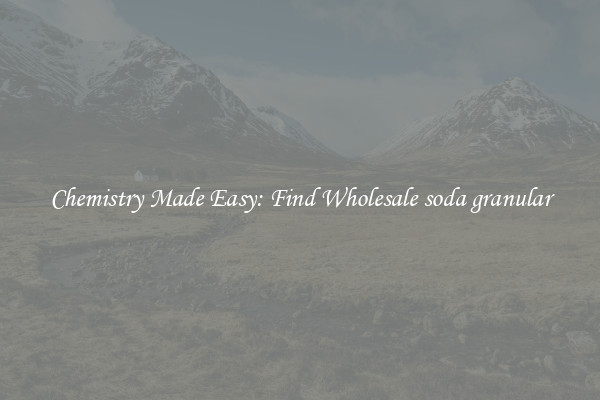 Chemistry Made Easy: Find Wholesale soda granular
