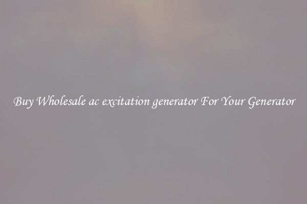 Buy Wholesale ac excitation generator For Your Generator