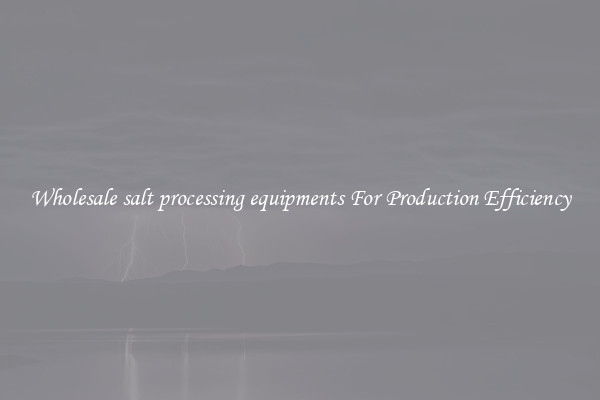 Wholesale salt processing equipments For Production Efficiency