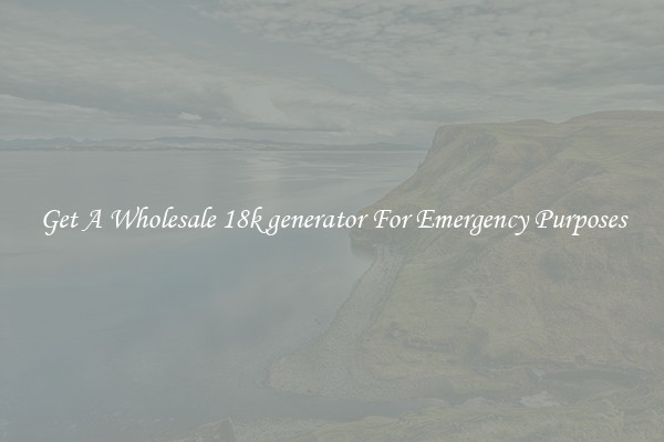 Get A Wholesale 18k generator For Emergency Purposes
