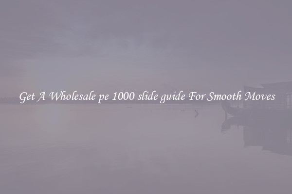 Get A Wholesale pe 1000 slide guide For Smooth Moves